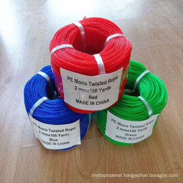 pe cord/rope and twine/fish net twine/380D polypropylene rope